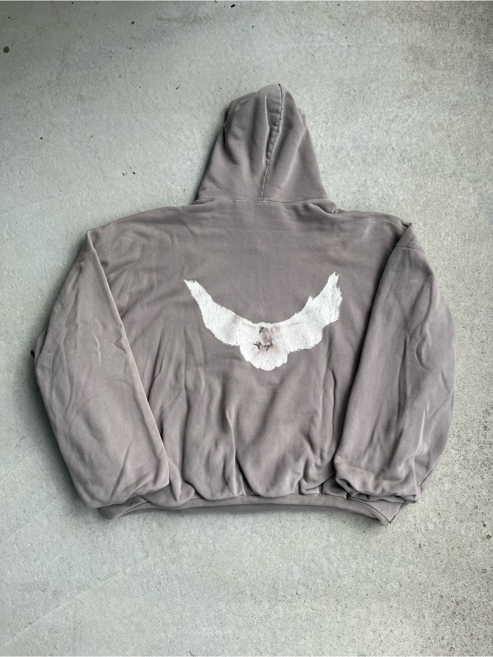 Yeezy Taupe Cotton Hoodie with Black Neck Tag